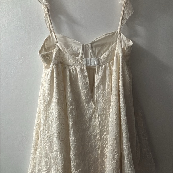 Sky to moon Cream Lace Sleeveless babydoll Dress - Picture 2 of 2